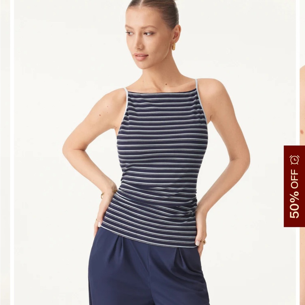 OGL Striped Side Ruched Spaghetti New Airy Brami - NWT